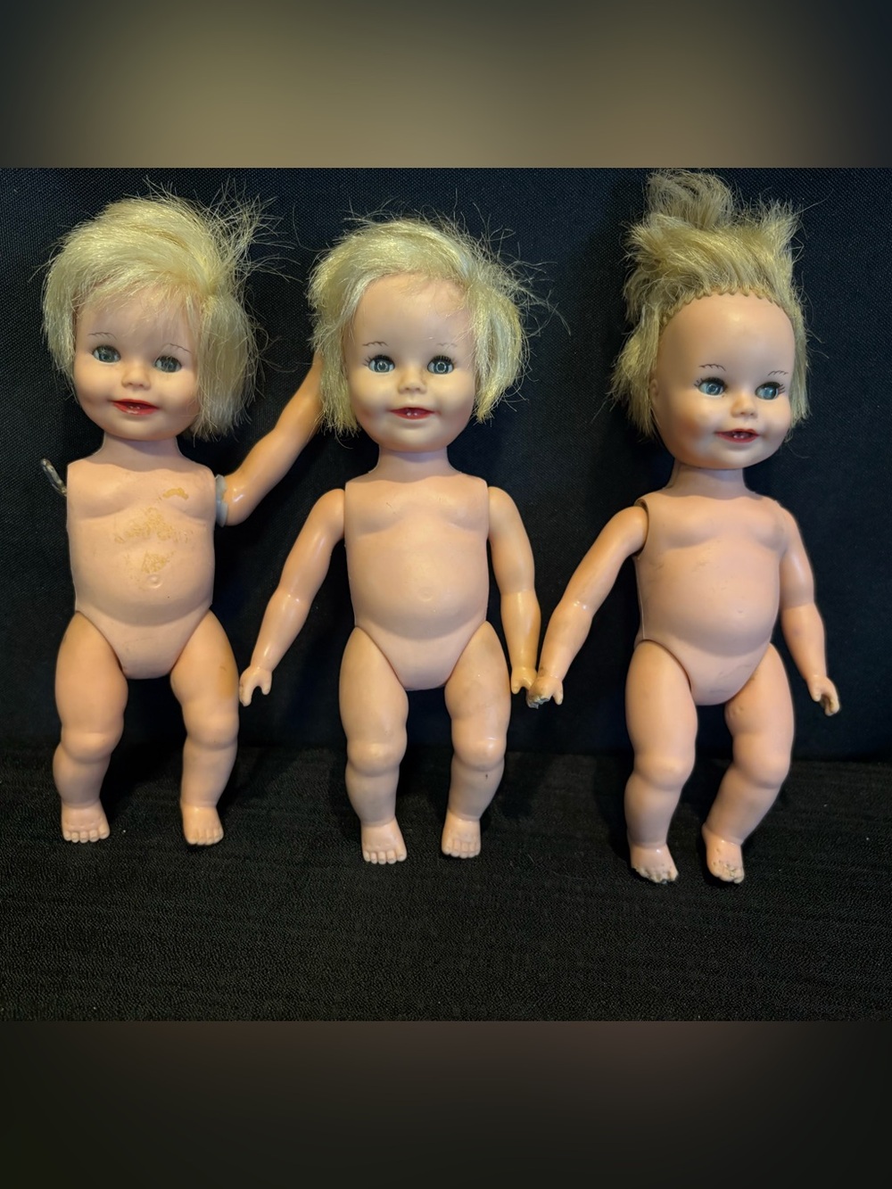 3 VTG 1964 Deluxe Reading Suzy Baby Doll (1 Has Missing Arm & 1 Has Damaged TOES